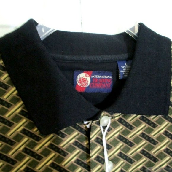 Intl Trading Co Mens Golf Polo Shirt sz L Olive Green Black NWT - Picture 2 of 8